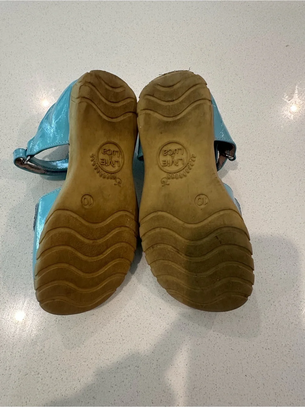Livie & Luca Glossy Aqua Mary Jane Dress Shoes